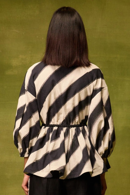 Vienna Stripe Peplum Top