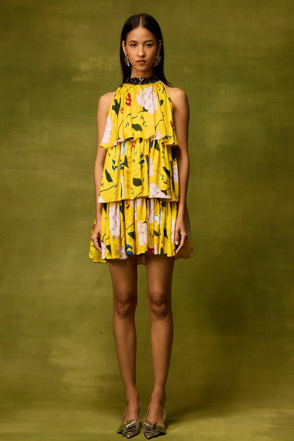 Citrus Bloom Ruffle Dress