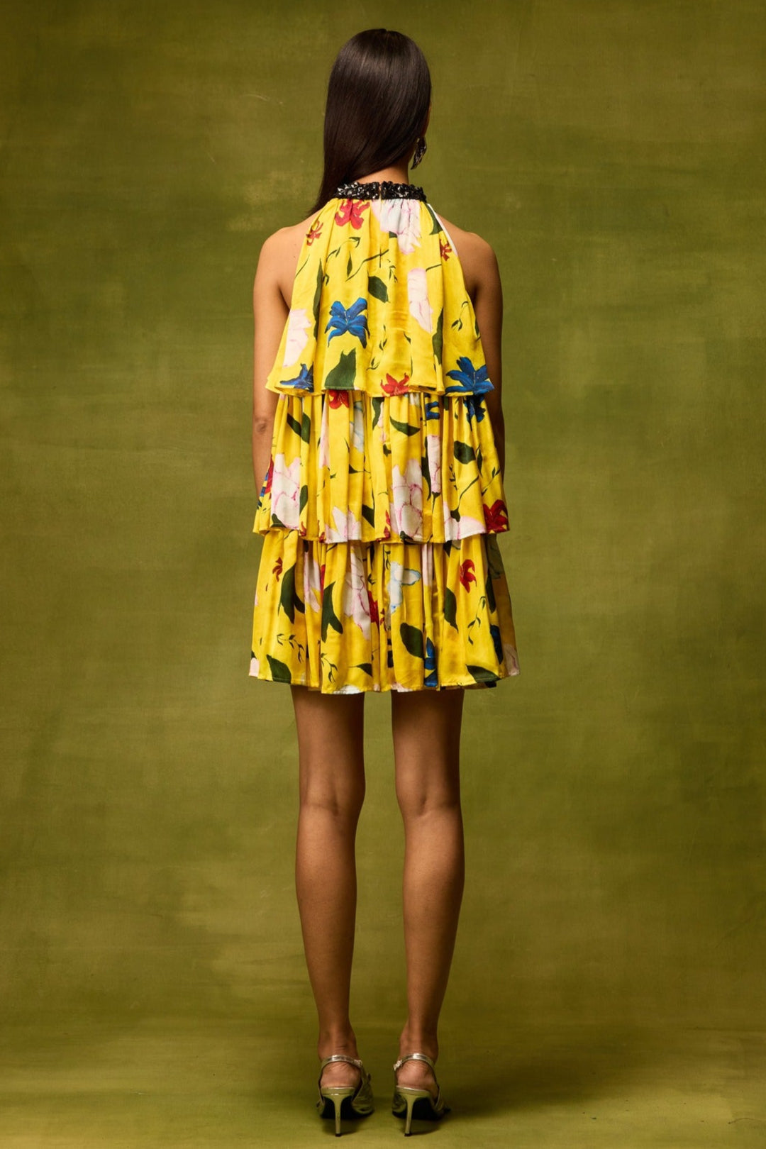 Citrus Bloom Ruffle Dress