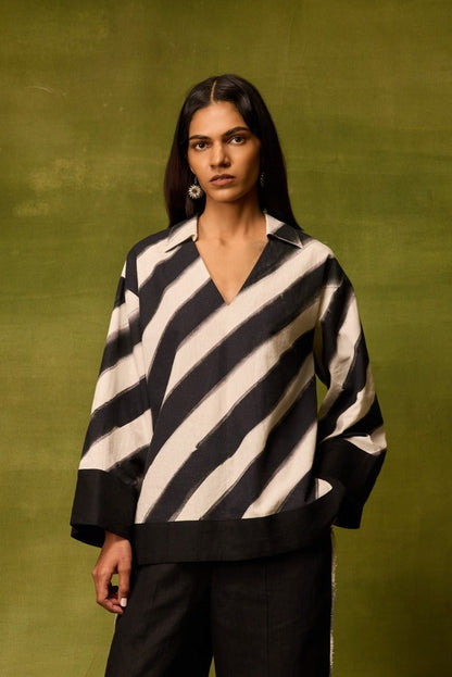 Vienna Stripe Kaftan Top