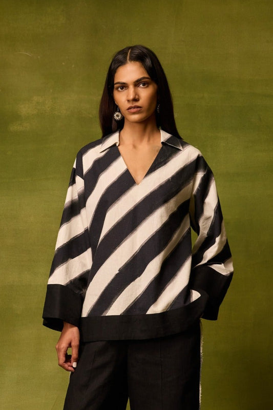 Vienna Stripe Kaftan Top