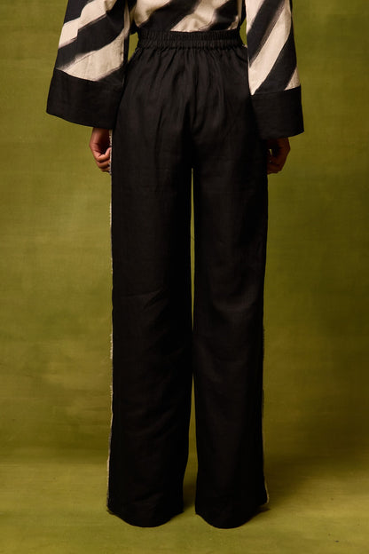 Vienna Black Straight Trousers