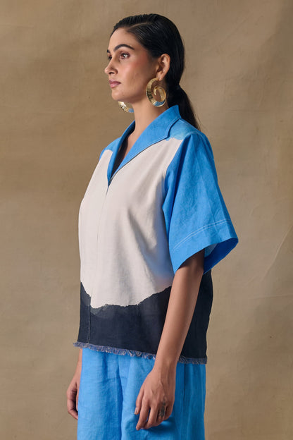 Blue Washed Kaftan Top
