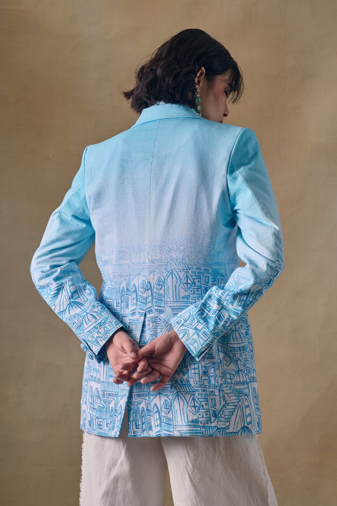 Blue Landscape Gradient Blazer