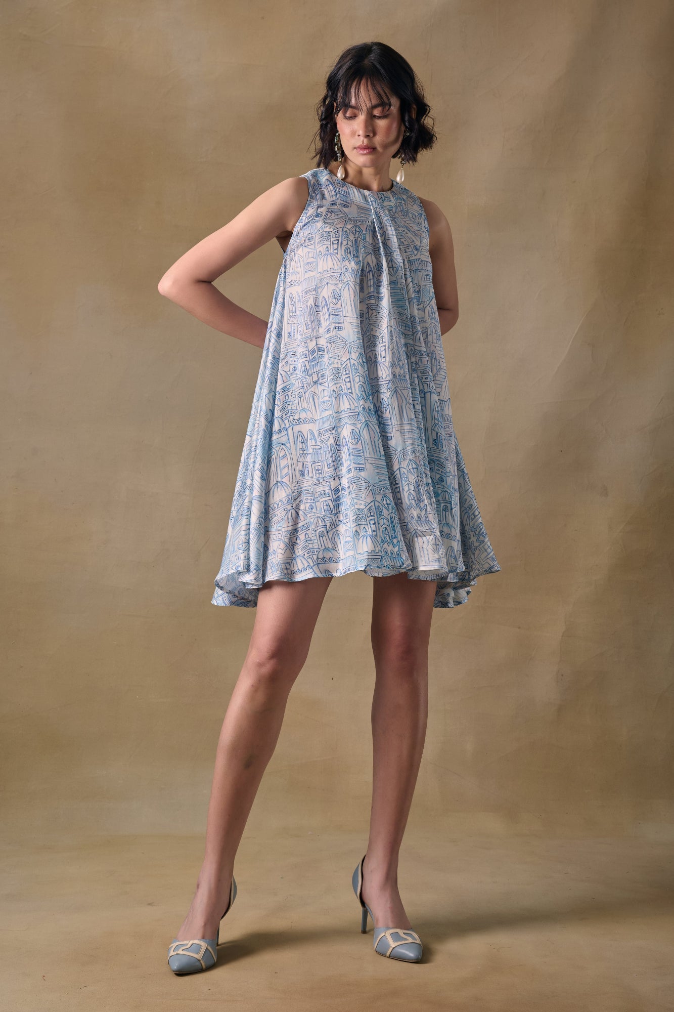 Blue Landscape Monroe Dress