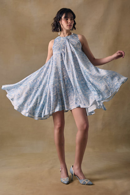 Blue Landscape Monroe Dress