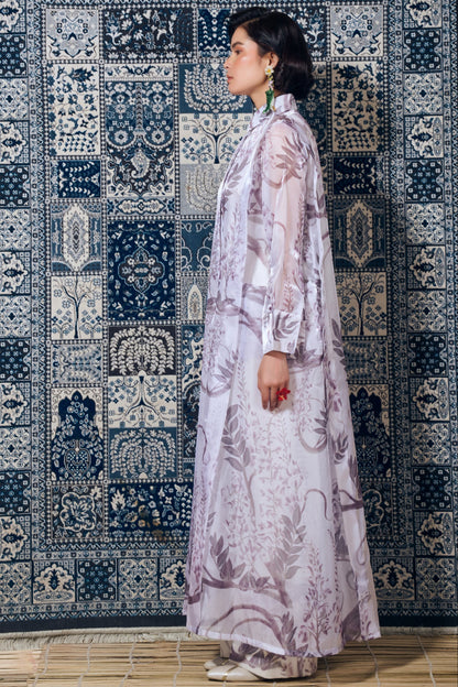 Sheer Blossom Longline Shirt
