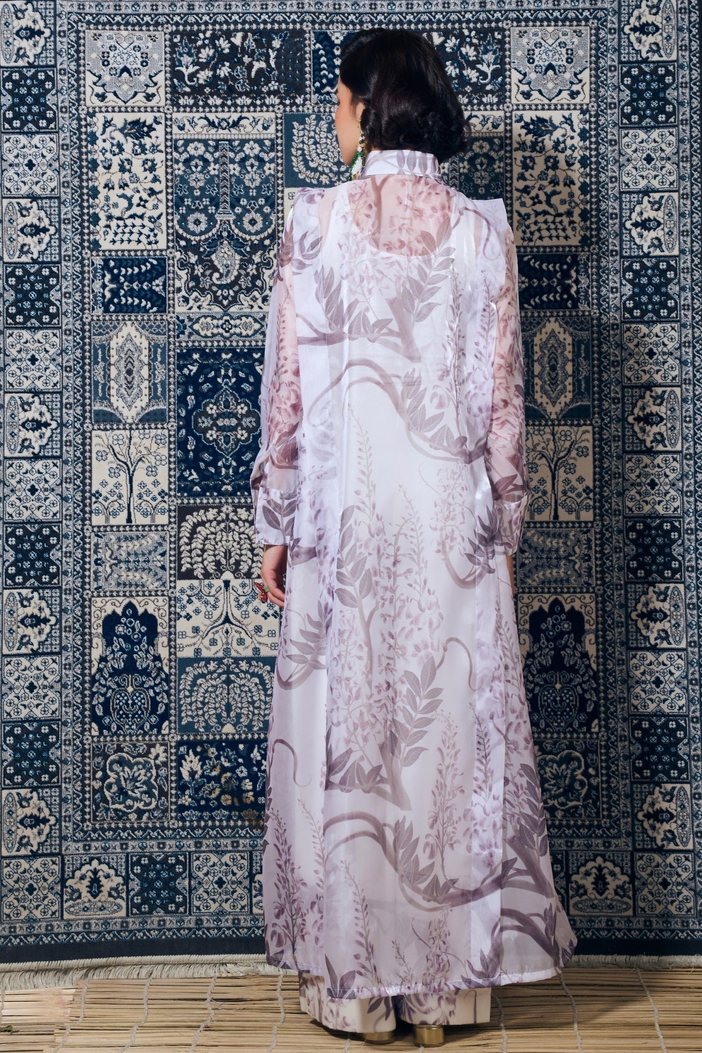 Sheer Blossom Longline Shirt