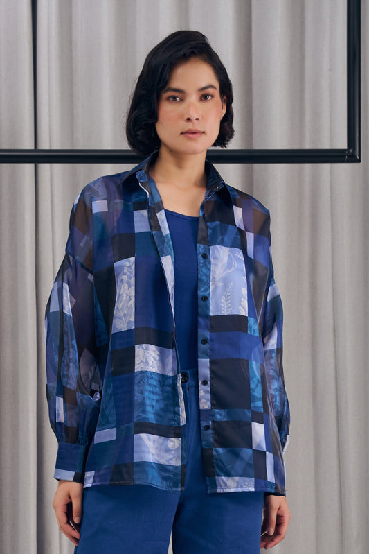 Midnight Checked Oversized Shirt