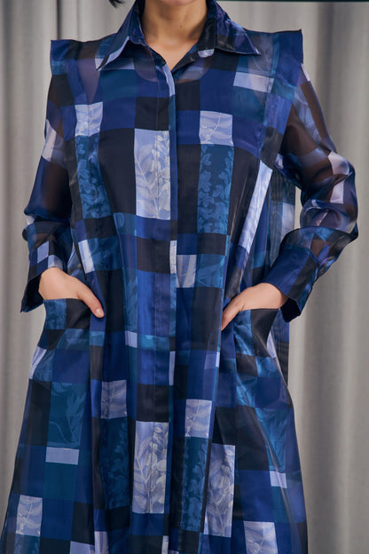 Midnight Checked Longline Shirt