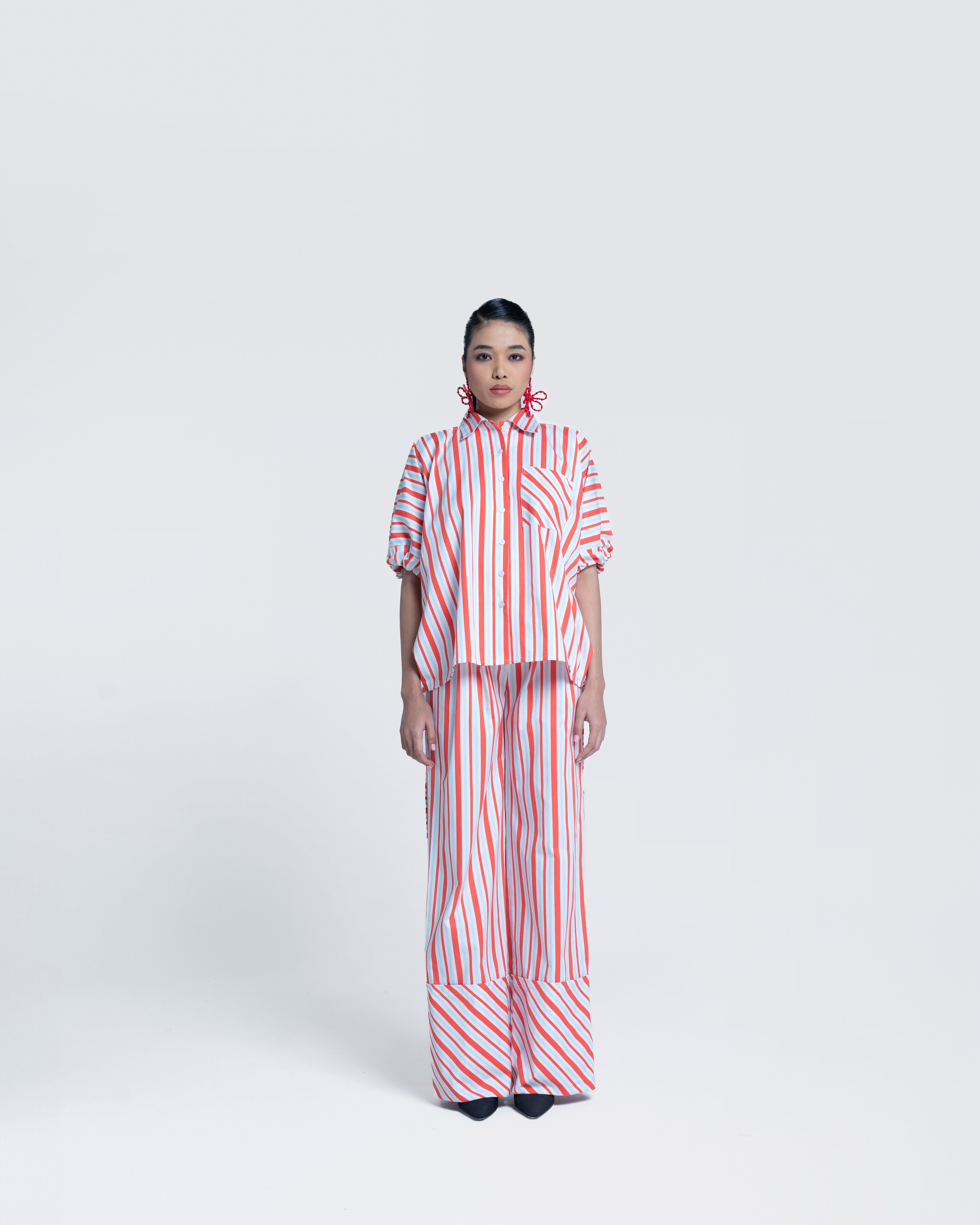 KI-no × koti Stripe Shade/Stripe Amber Sunset Stripes Co-ord Set