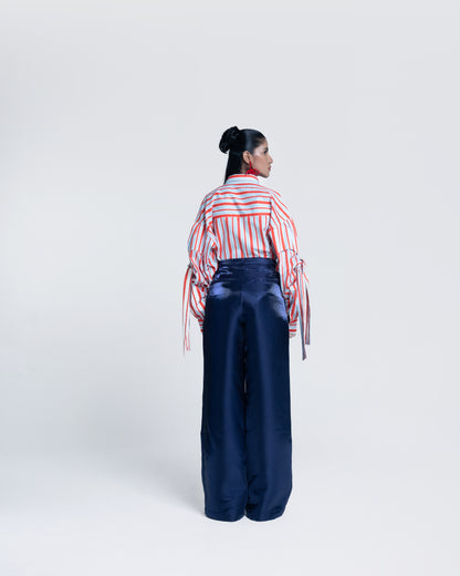 Blue Mirage Pleated Trousers