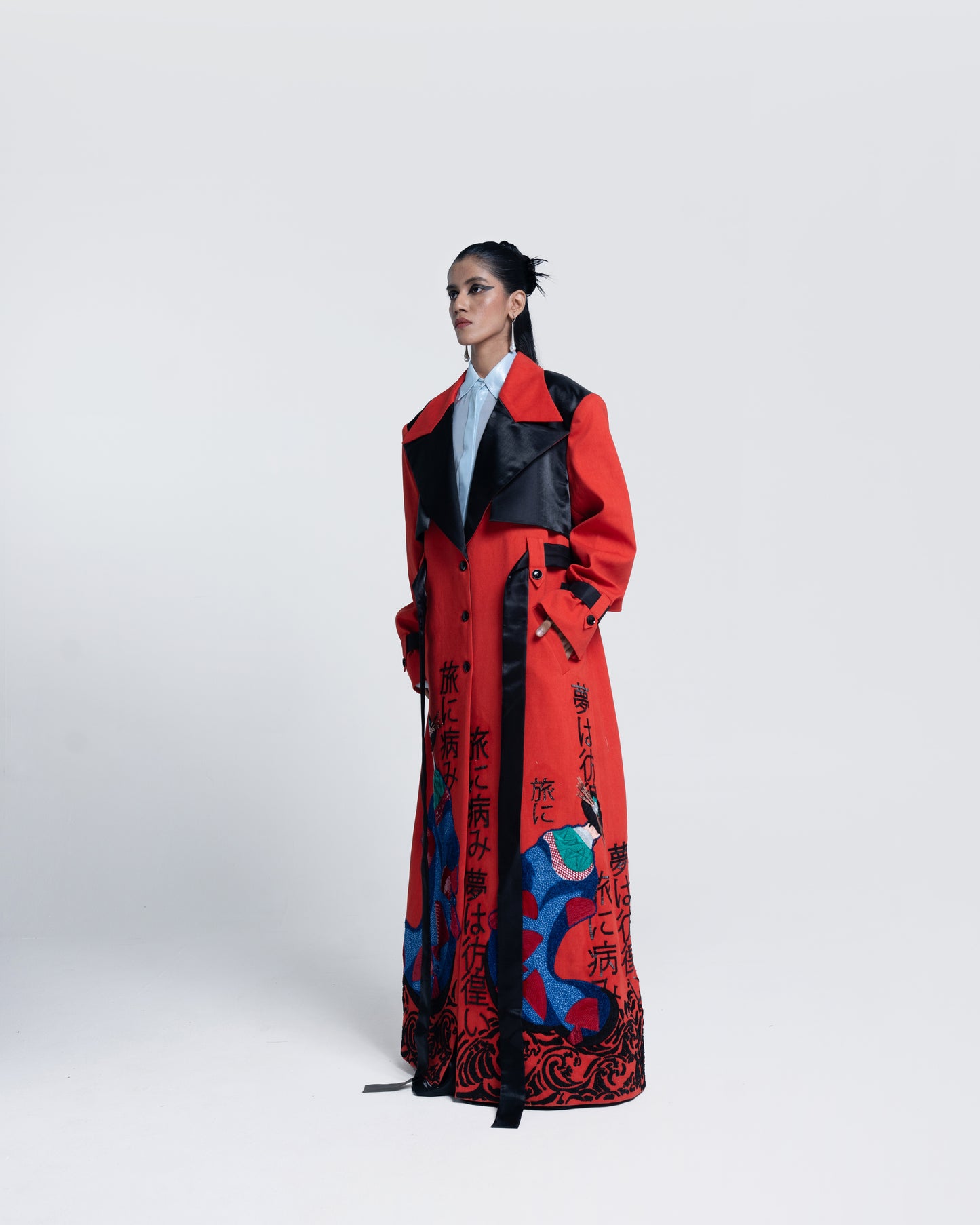 Edo Muse Embroidered Trench Coat