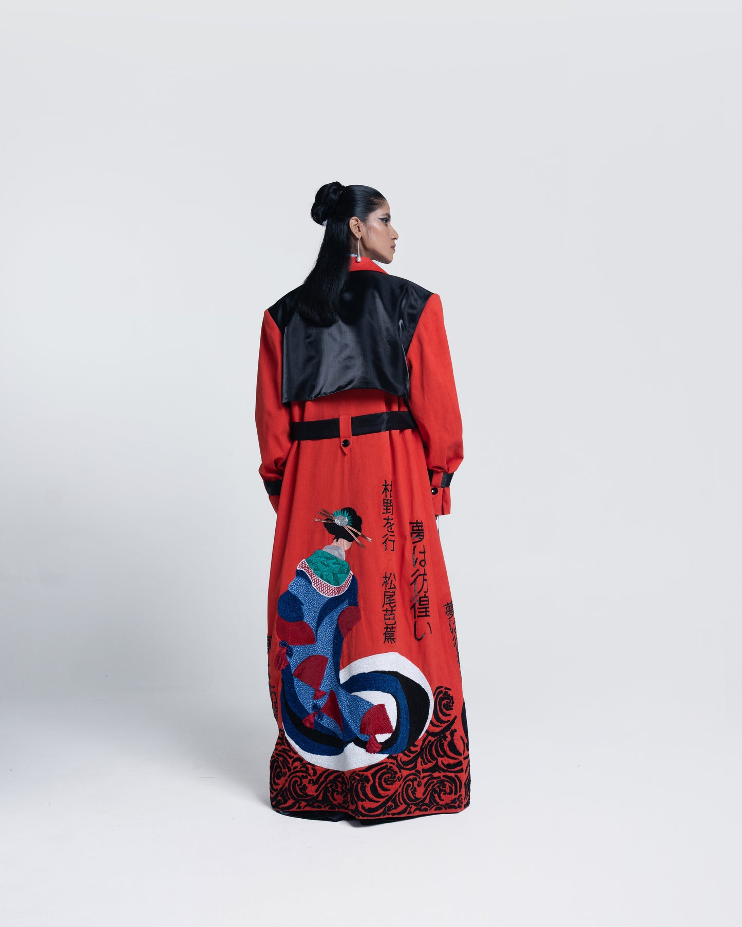 Edo Muse Embroidered Trench Coat