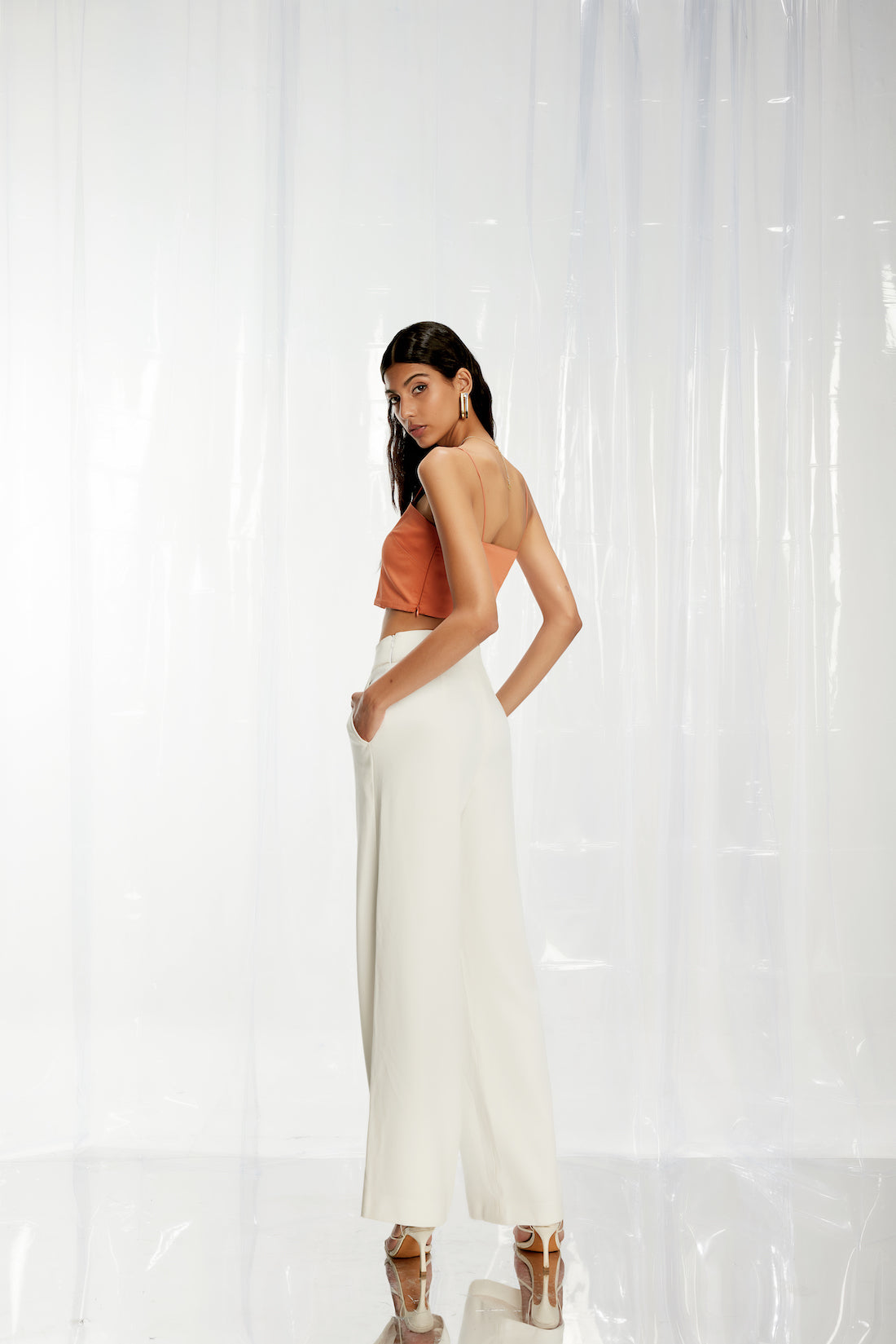 Powder White Wide Leg Pants