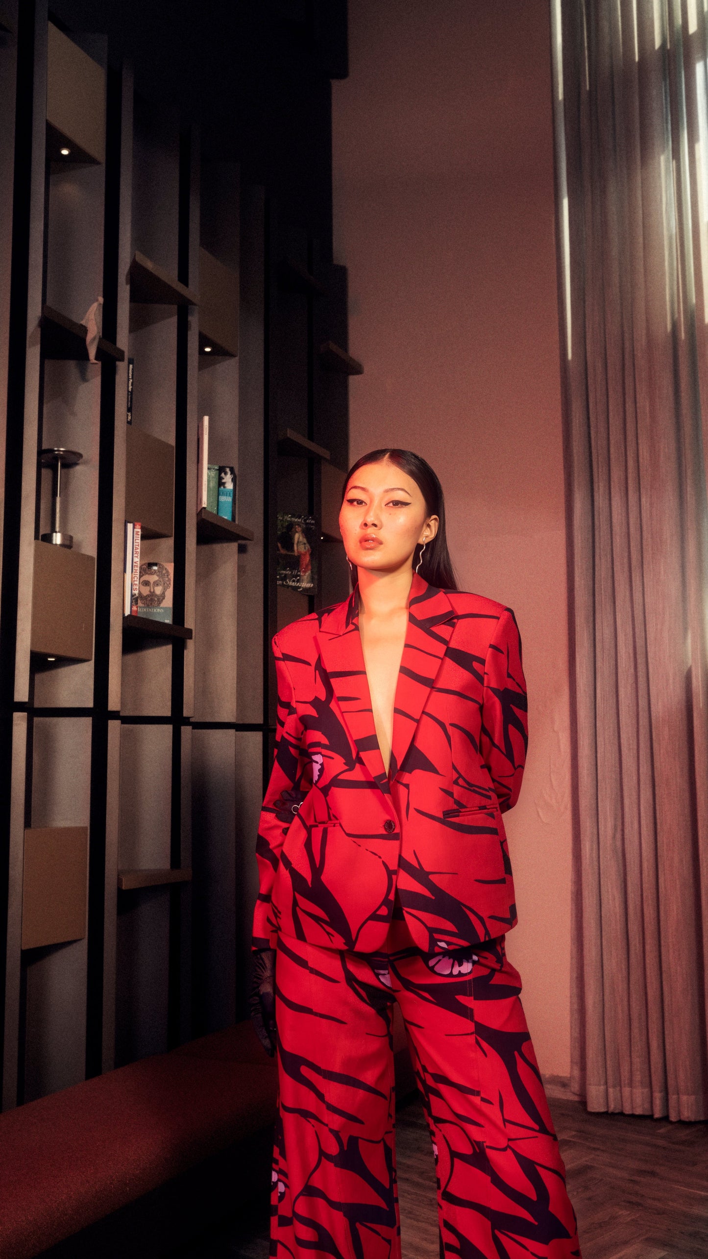 Flaming Ruby Printed Suit