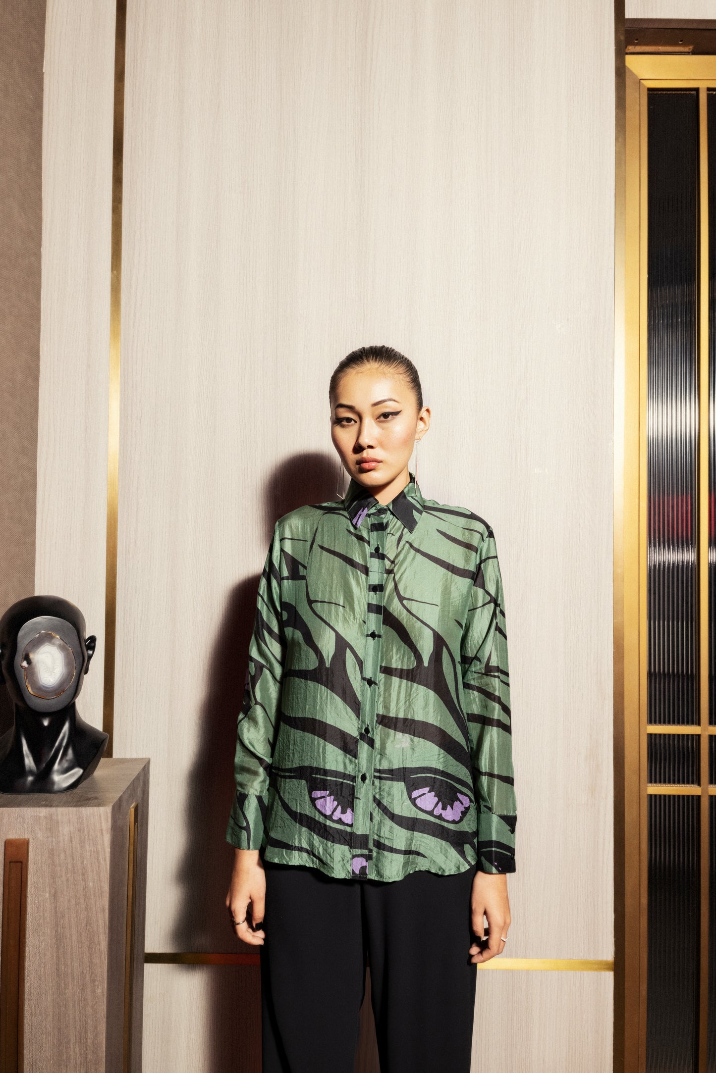 Emerald Flow Silk Shirt