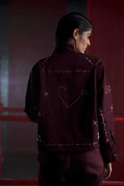 Plum Bomber Jacket